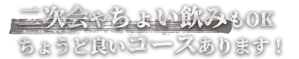 二次会やちょい飲みもOKちょうど良いコースあります！